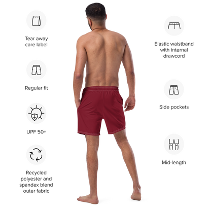 Michigan Upper Peninsula Men's Swim Trunks (w/ UP Outline ) | Burgundy