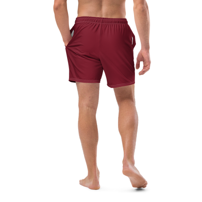 Michigan Upper Peninsula Men's Swim Trunks (w/ UP Outline ) | Burgundy