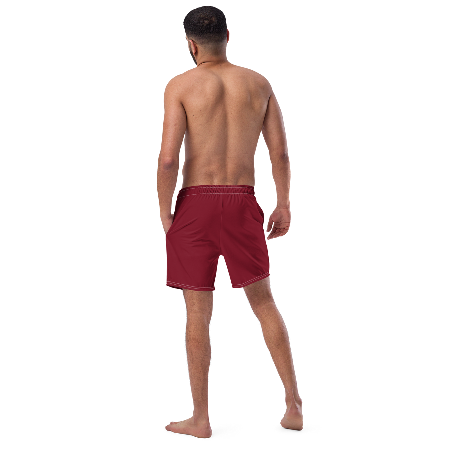 Michigan Upper Peninsula Men's Swim Trunks (w/ UP Outline ) | Burgundy