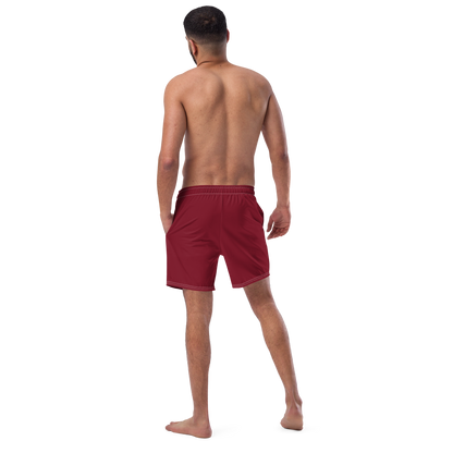 Michigan Upper Peninsula Men's Swim Trunks (w/ UP Outline ) | Burgundy