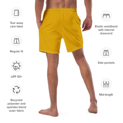 Michigan Upper Peninsula Men's Swim Trunks (w/ UP Outline ) | Gold