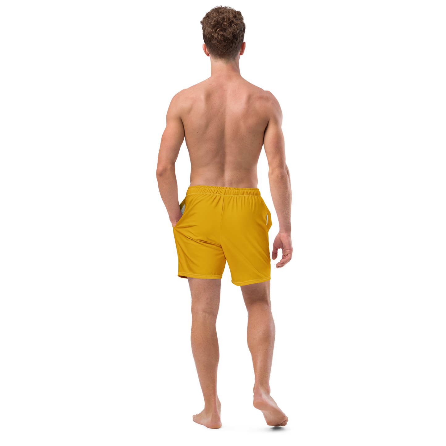 Michigan Upper Peninsula Men's Swim Trunks (w/ UP Outline ) | Gold