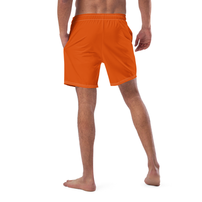 Michigan Upper Peninsula Men's Swim Trunks (w/ UP Outline ) | Maple Leaf Orange