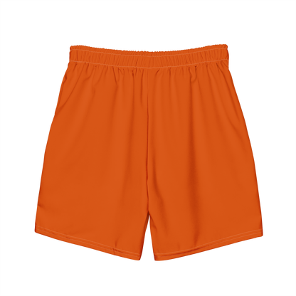 Michigan Upper Peninsula Men's Swim Trunks (w/ UP Outline ) | Maple Leaf Orange