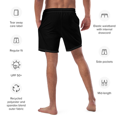 Michigan Upper Peninsula Men's Swim Trunks (w/ UP Outline ) | Black