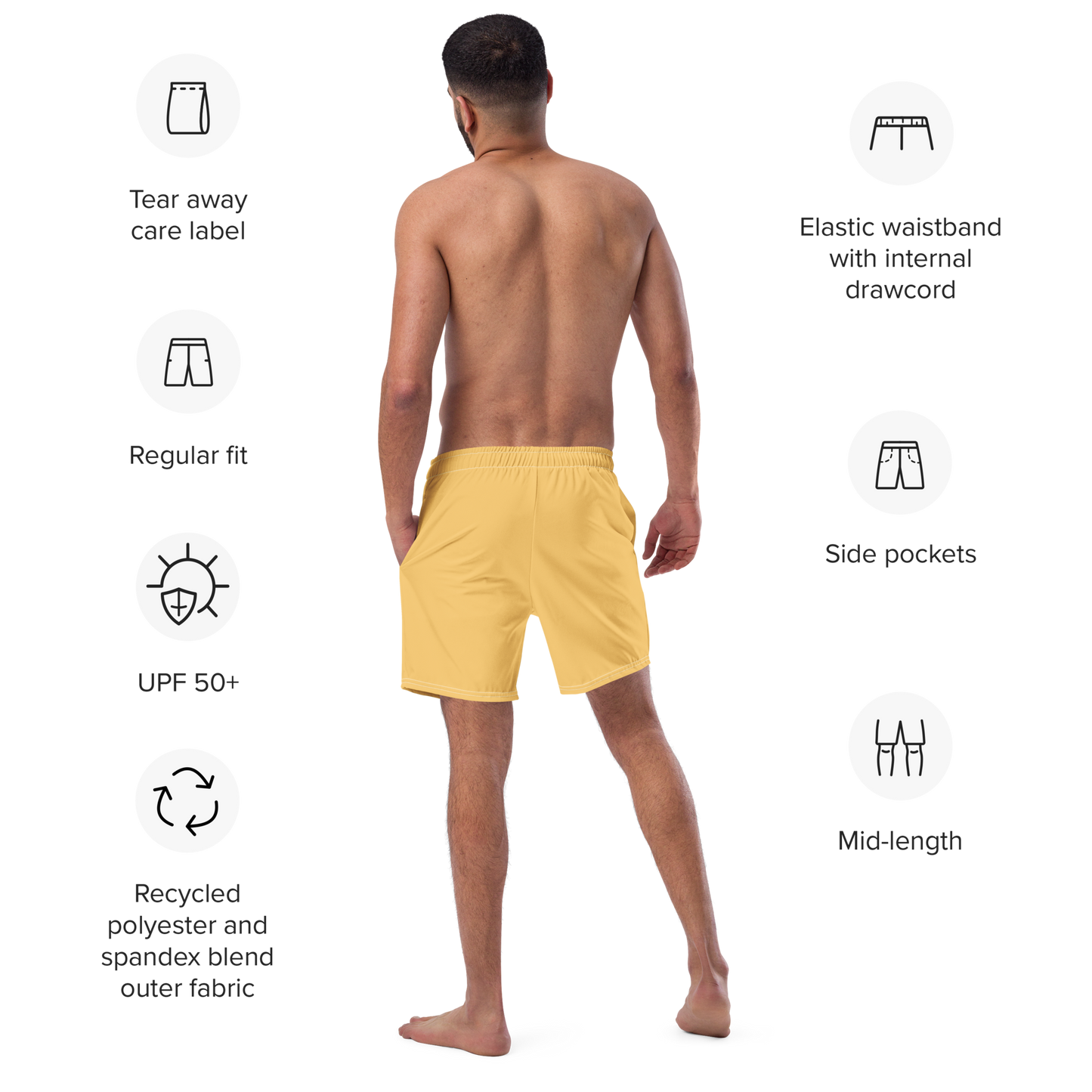 Michigan Upper Peninsula Men's Swim Trunks (w/ UP Outline ) | Citrine