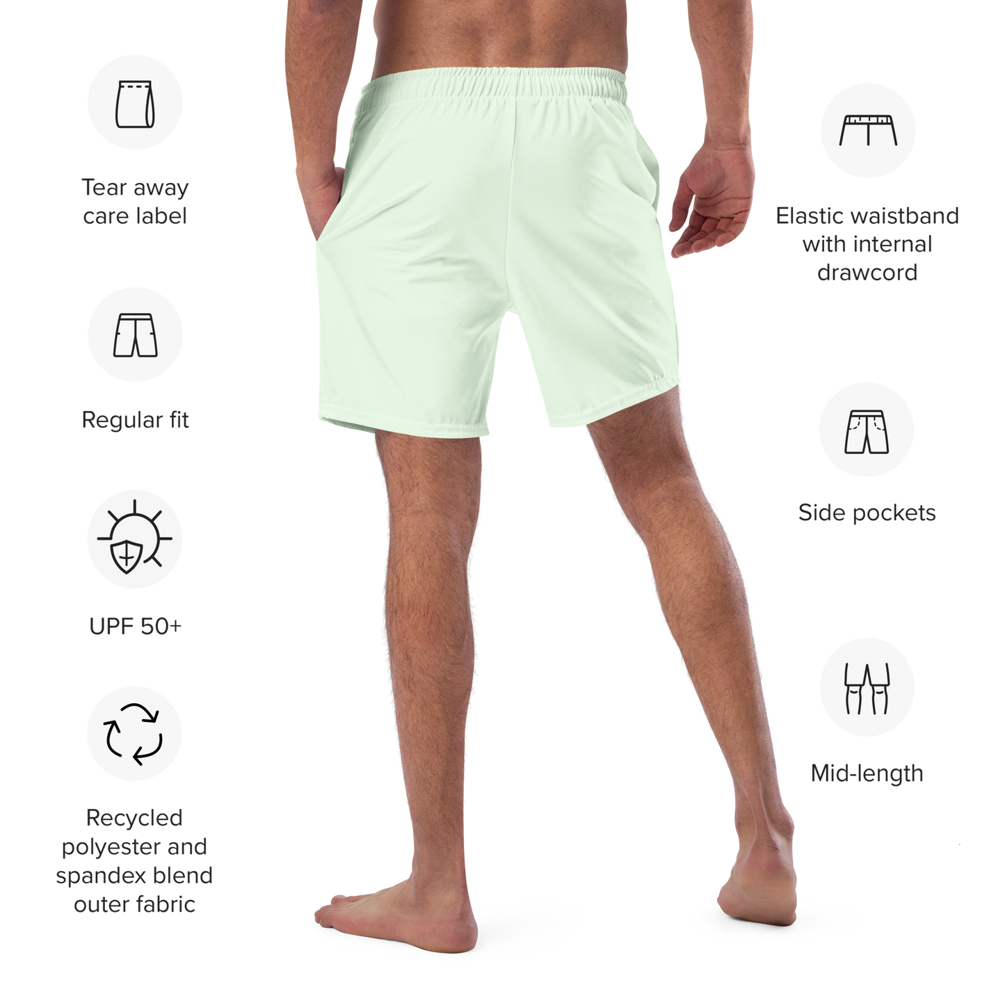 Michigan Upper Peninsula Men's Swim Trunks (w/ UP Outline ) | Dew Green