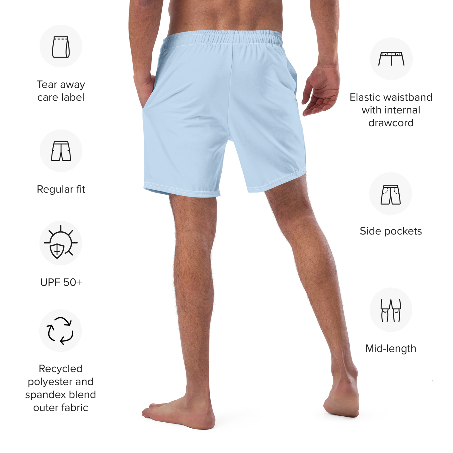 Michigan Upper Peninsula Men's Swim Trunks (w/ UP Outline) | Navy