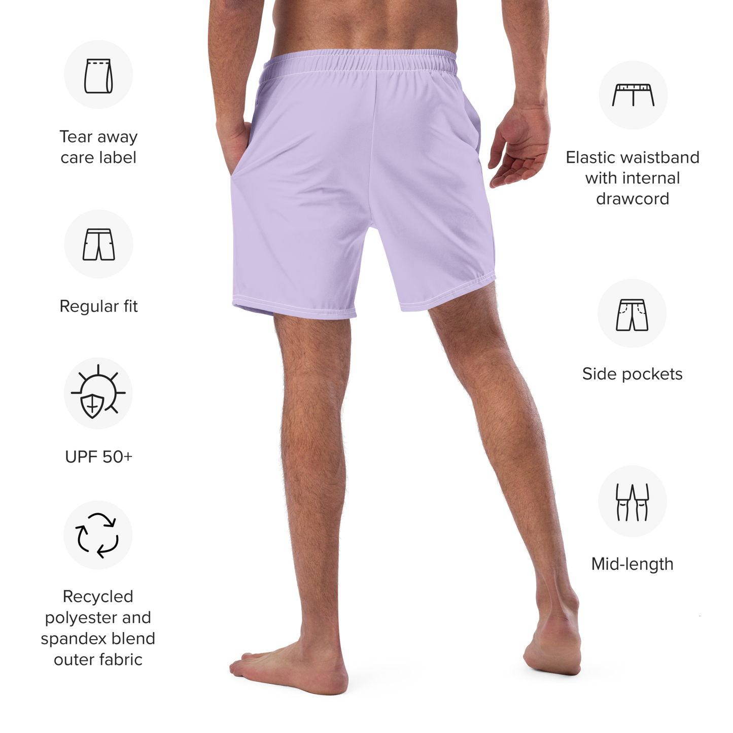 Michigan Upper Peninsula Men's Swim Trunks (w/ UP Outline ) | Lavender