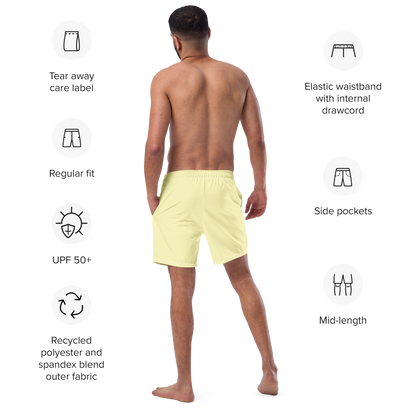 Michigan Upper Peninsula Men's Swim Trunks (w/ UP Outline ) | Canary Yellow