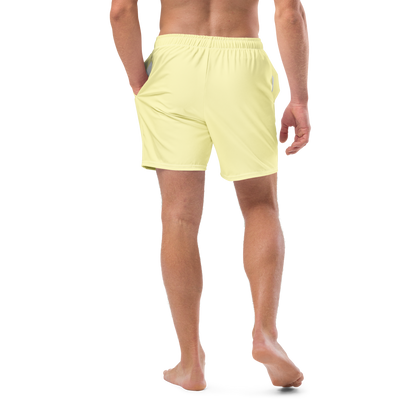 Michigan Upper Peninsula Men's Swim Trunks (w/ UP Outline ) | Canary Yellow