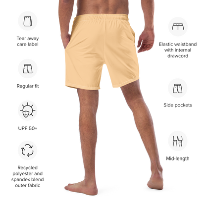 Michigan Upper Peninsula Men's Swim Trunks (w/ UP Outline) | Pale Apricot