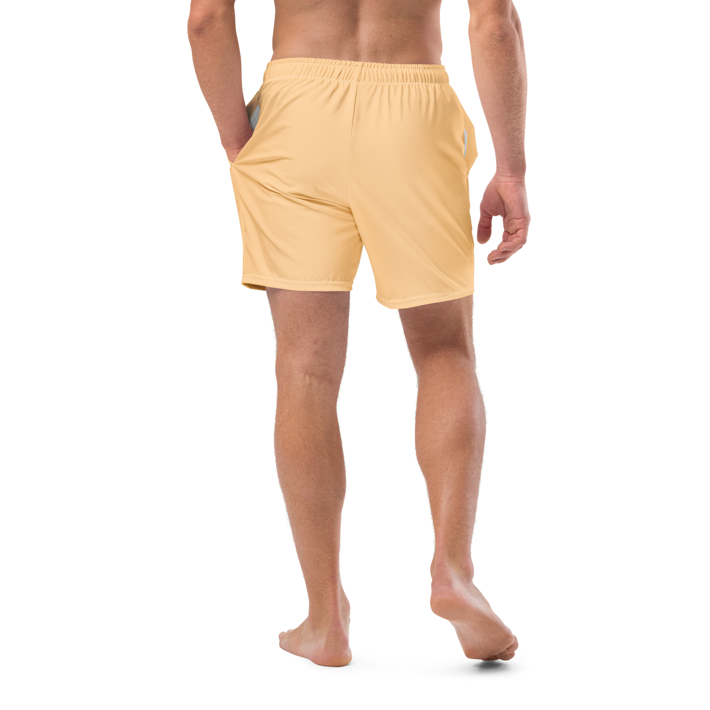 Michigan Upper Peninsula Men's Swim Trunks (w/ UP Outline) | Pale Apricot