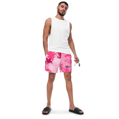 Michigan Upper Peninsula Men's Swim Trunks (w/ UP USA Flag ) | Pink Camo