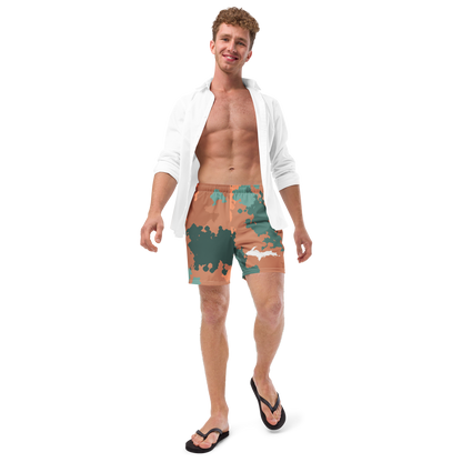 Michigan Upper Peninsula Men's Swim Trunks (w/ UP Outline) | Copper Country Camo