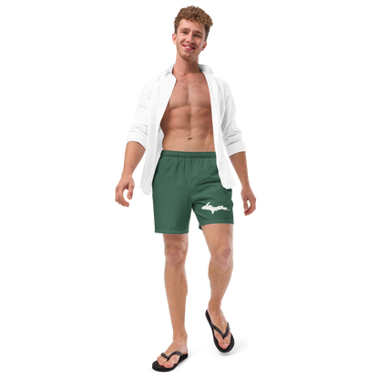 Michigan Upper Peninsula Men's Swim Trunks (w/ UP Outline ) | Ginger Ale Green