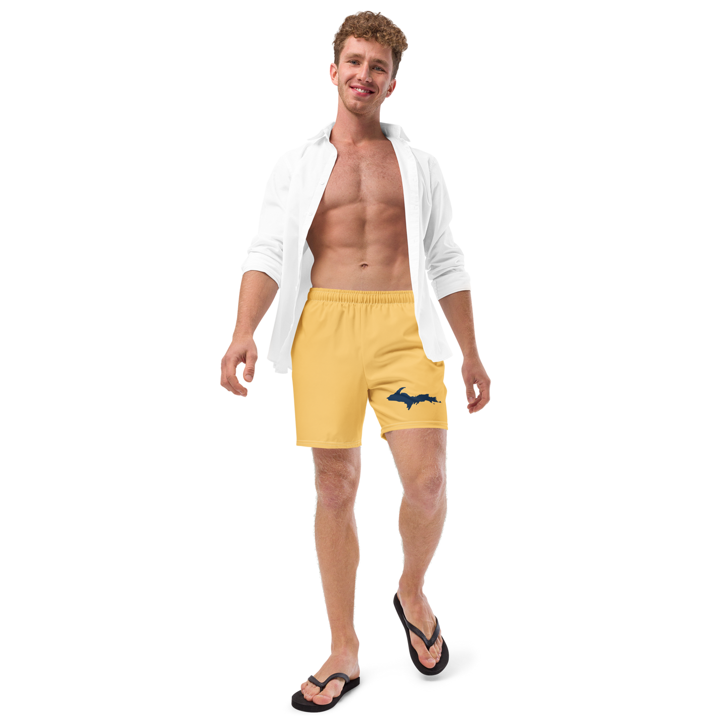 Michigan Upper Peninsula Men's Swim Trunks (w/ UP Outline ) | Citrine