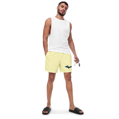 Michigan Upper Peninsula Men's Swim Trunks (w/ UP Outline ) | Canary Yellow