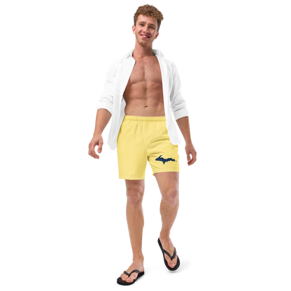 Michigan Upper Peninsula Men's Swim Trunks (w/ UP Outline) | Cherry Yellow