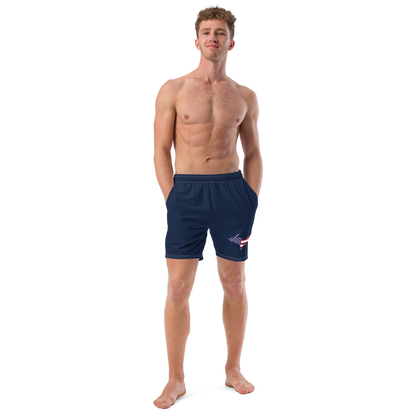 Michigan Upper Peninsula Men's Swim Trunks (w/ UP USA Flag ) | Men's - Navy