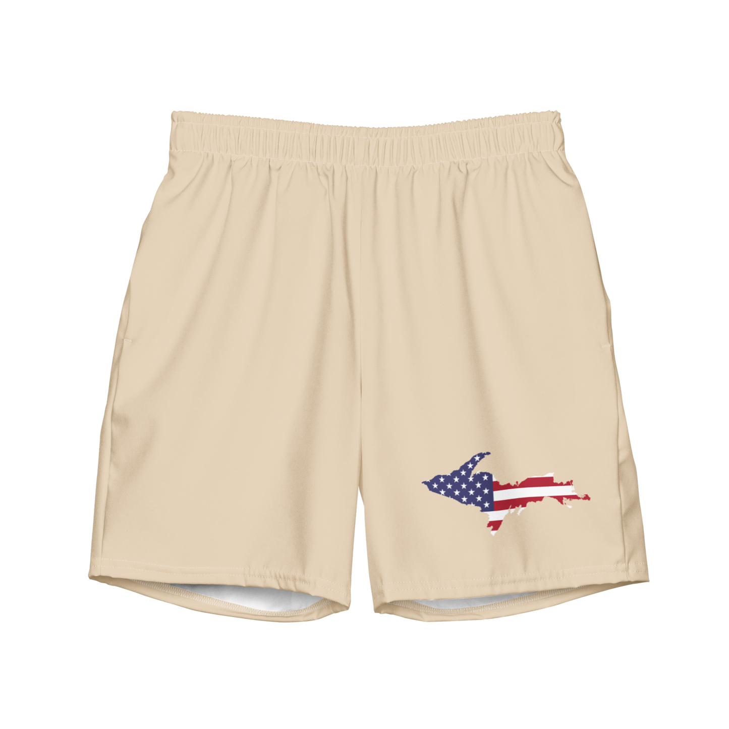 Michigan Upper Peninsula Men's Swim Trunks (w/ UP USA Flag ) | Canvas Color