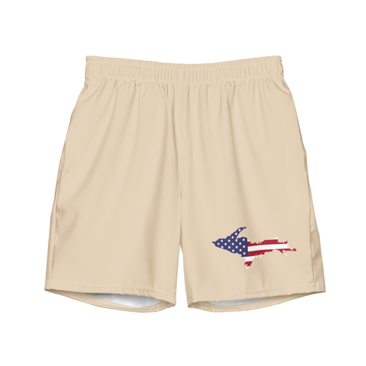 Michigan Upper Peninsula Men's Swim Trunks (w/ UP USA Flag ) | Canvas Color