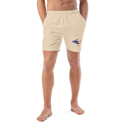 Michigan Upper Peninsula Men's Swim Trunks (w/ UP USA Flag ) | Canvas Color