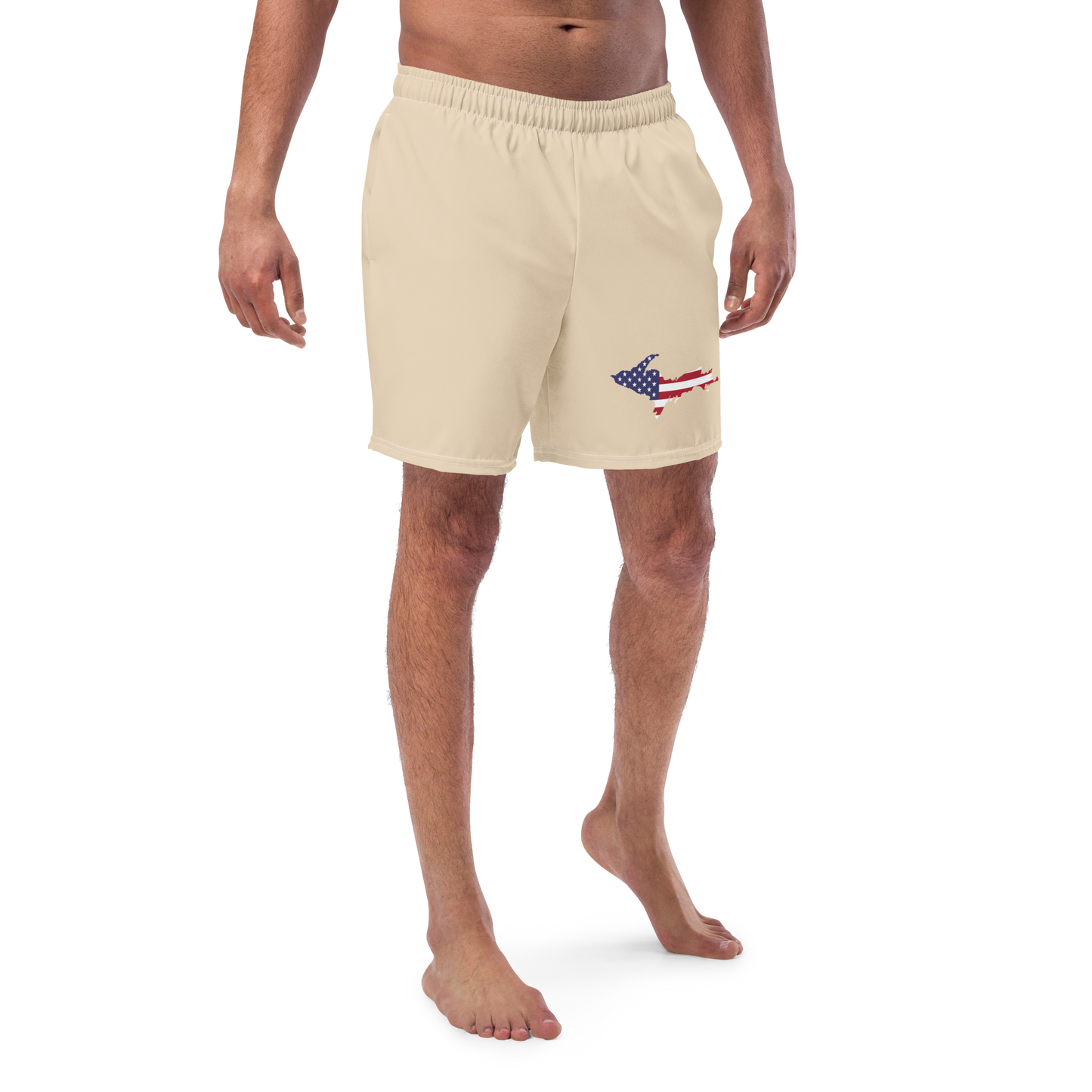 Michigan Upper Peninsula Men's Swim Trunks (w/ UP USA Flag ) | Canvas Color