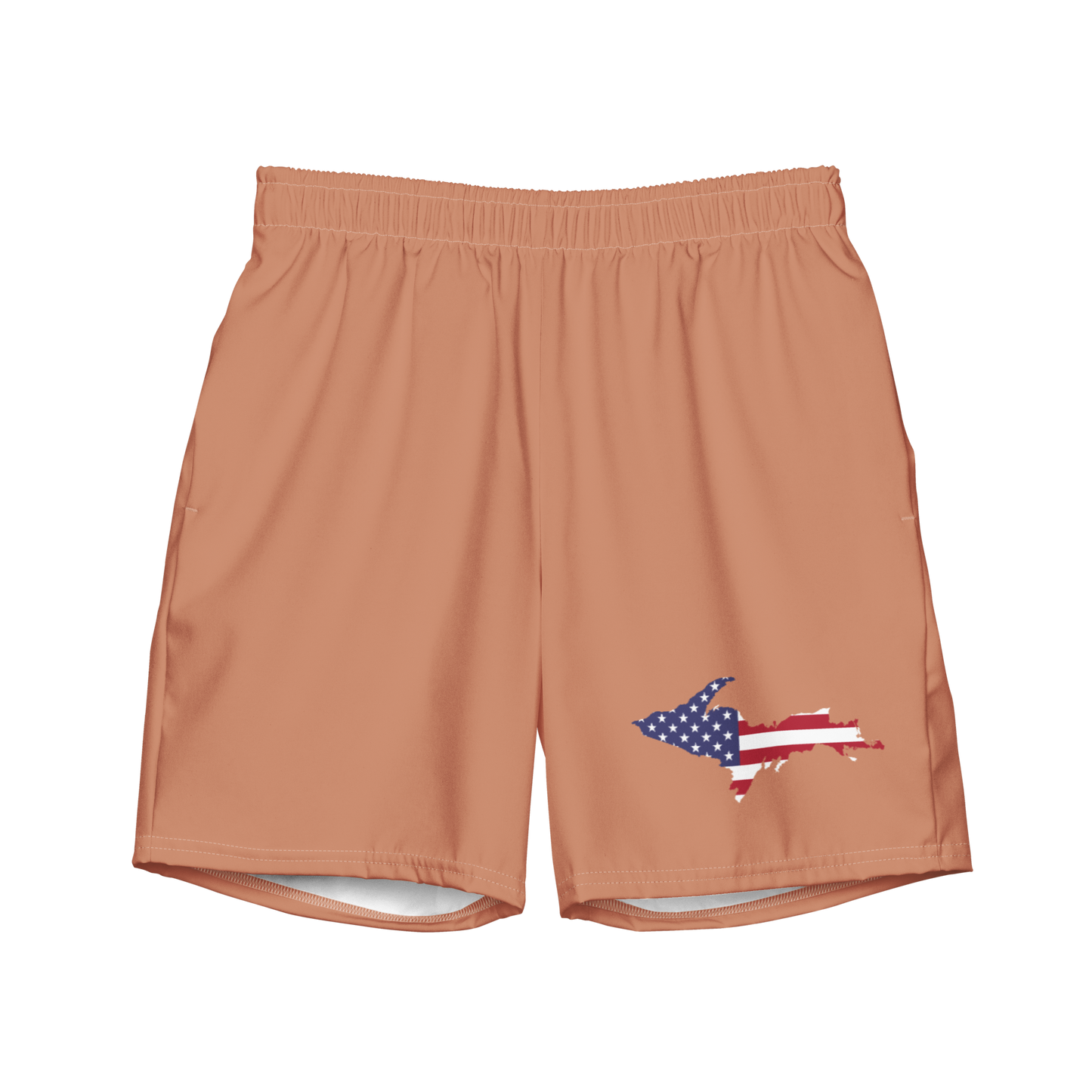 Michigan Upper Peninsula Men's Swim Trunks (w/ UP USA Flag ) | Copper Color