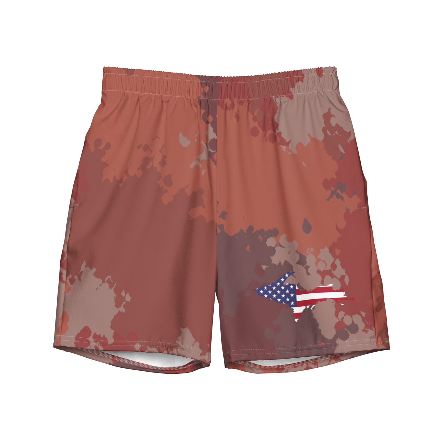 Michigan Upper Peninsula Men's Swim Trunks (w/ UP USA Flag ) | Ore Dock Camo