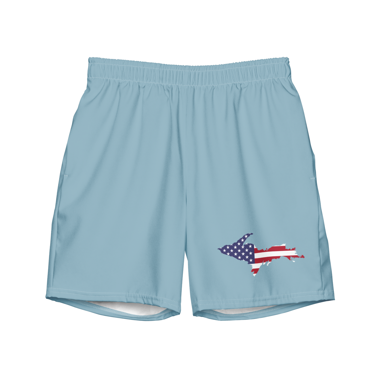 Michigan Upper Peninsula Men's Swim Trunks (w/ UP USA Flag ) | Opal Blue