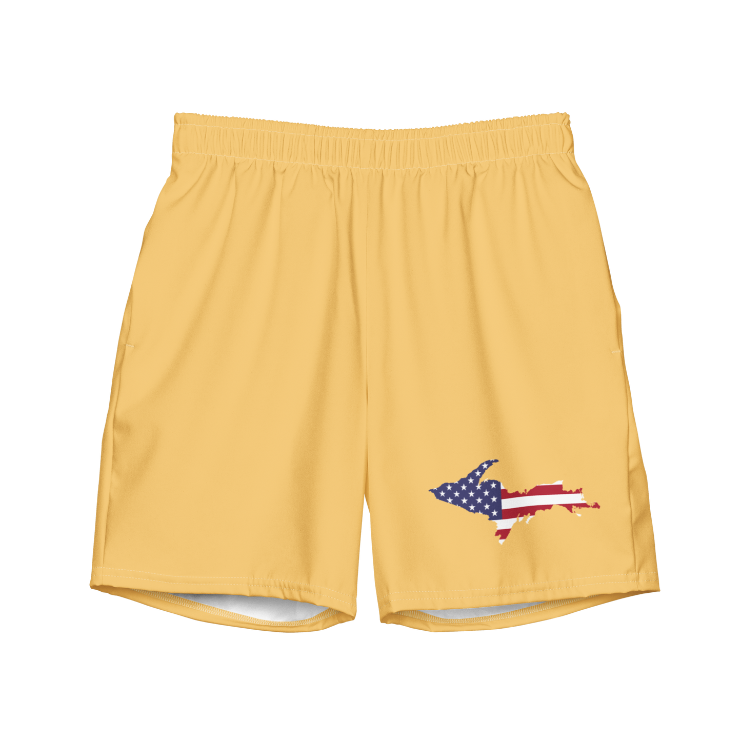 Michigan Upper Peninsula Men's Swim Trunks (w/ UP USA Flag ) | Citrine