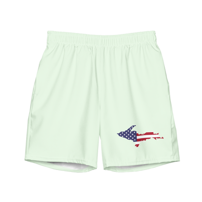 Michigan Upper Peninsula Men's Swim Trunks (w/ UP USA Flag ) | Dew Green