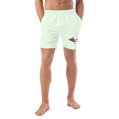 Michigan Upper Peninsula Men's Swim Trunks (w/ UP USA Flag ) | Dew Green