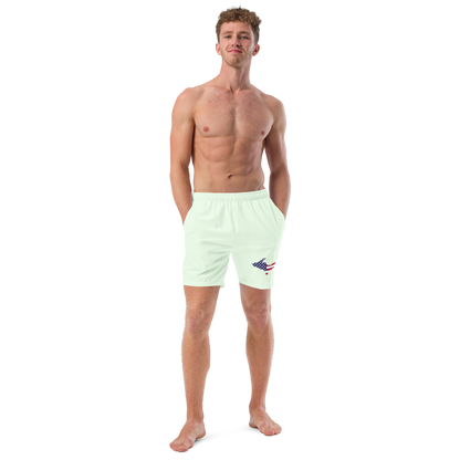 Michigan Upper Peninsula Men's Swim Trunks (w/ UP USA Flag ) | Dew Green