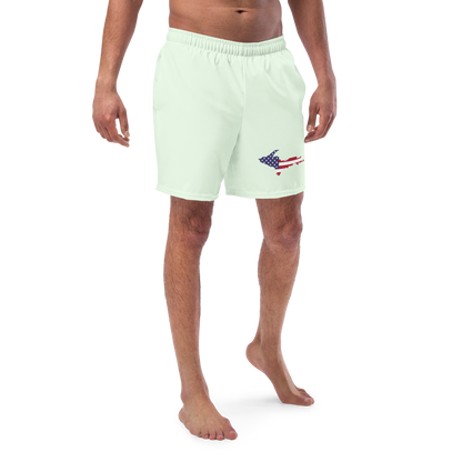 Michigan Upper Peninsula Men's Swim Trunks (w/ UP USA Flag ) | Dew Green