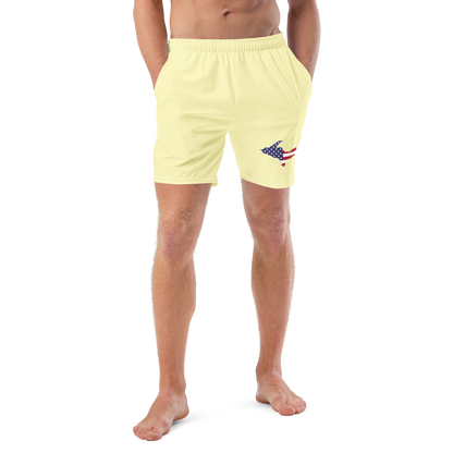 Michigan Upper Peninsula Men's Swim Trunks (w/ UP USA Flag ) | Canary Yellow