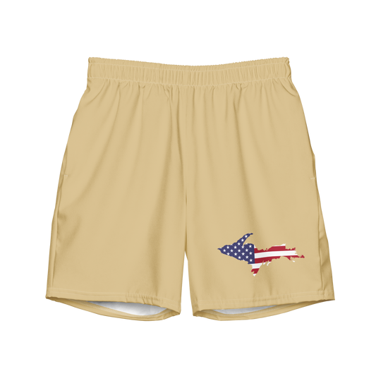 Michigan Upper Peninsula Men's Swim Trunks (w/ UP USA Flag ) | Maple