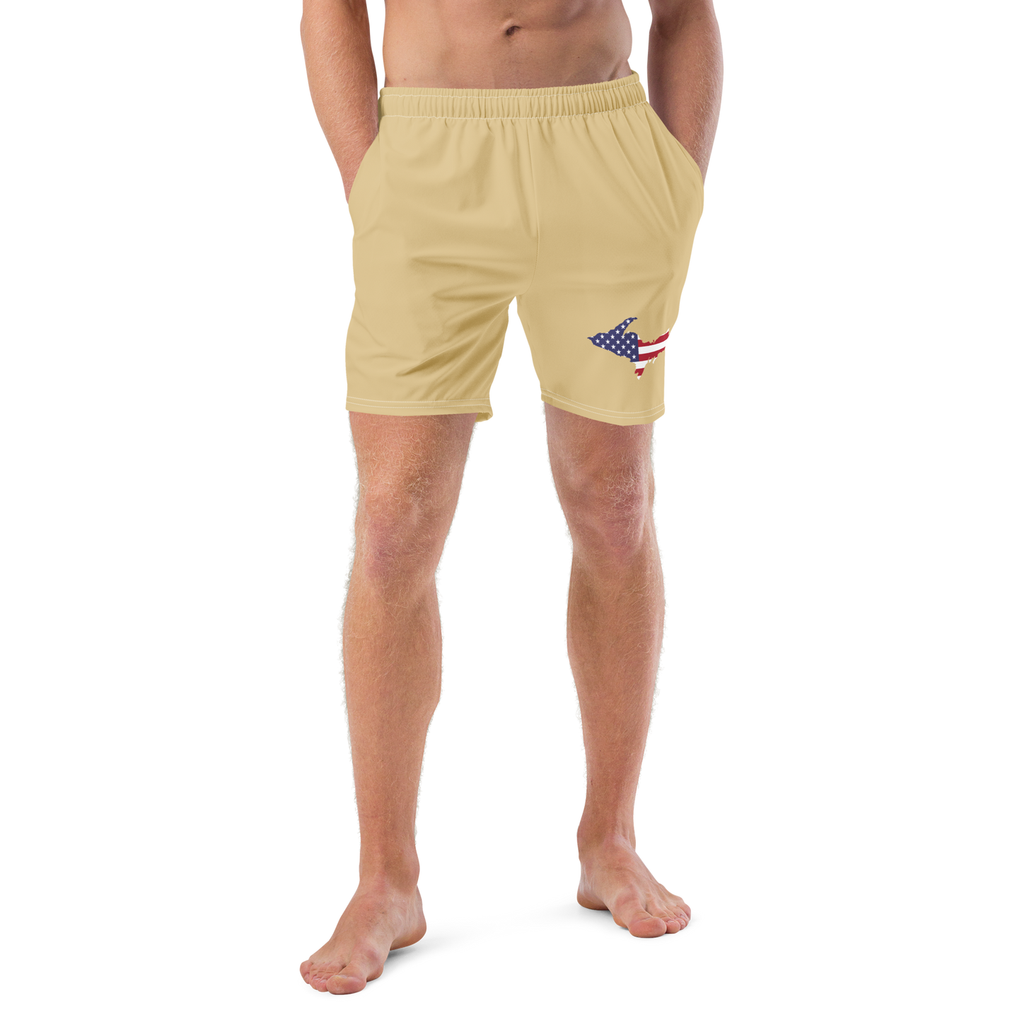 Michigan Upper Peninsula Men's Swim Trunks (w/ UP USA Flag ) | Maple