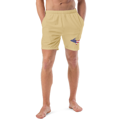 Michigan Upper Peninsula Men's Swim Trunks (w/ UP USA Flag ) | Maple