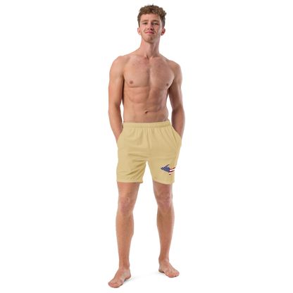 Michigan Upper Peninsula Men's Swim Trunks (w/ UP USA Flag ) | Maple