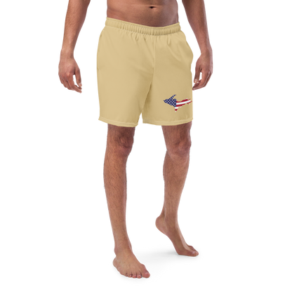 Michigan Upper Peninsula Men's Swim Trunks (w/ UP USA Flag ) | Maple