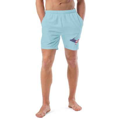 Michigan Upper Peninsula Men's Swim Trunks (w/ UP USA Flag ) | '58 Caddie Blue