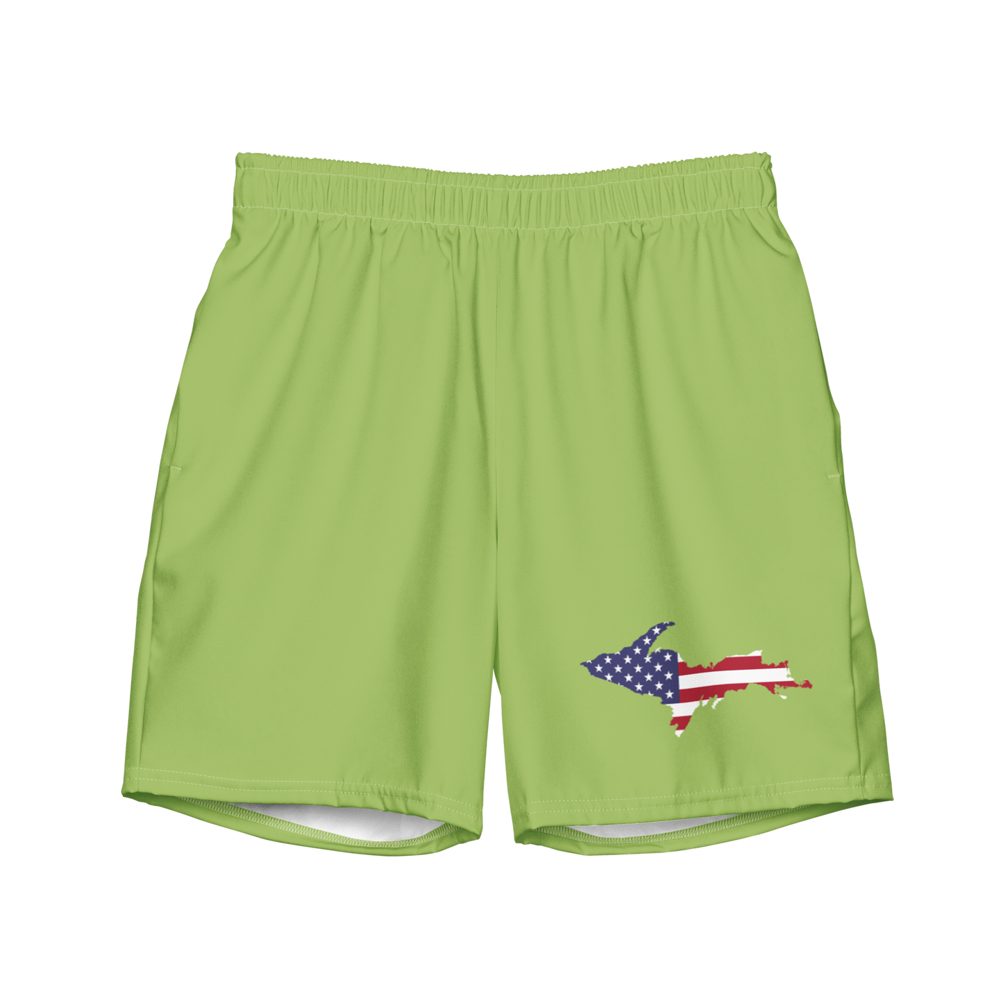 Michigan Upper Peninsula Men's Swim Trunks (w/ UP USA Flag ) | Gooseberry Green