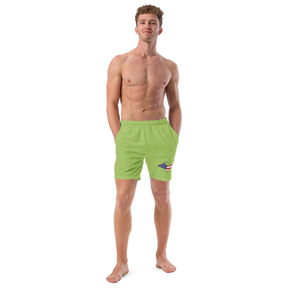 Michigan Upper Peninsula Men's Swim Trunks (w/ UP USA Flag ) | Gooseberry Green