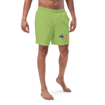 Michigan Upper Peninsula Men's Swim Trunks (w/ UP USA Flag ) | Gooseberry Green