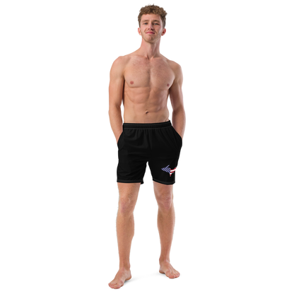 Michigan Upper Peninsula Men's Swim Trunks (w/ UP USA Flag ) | Black