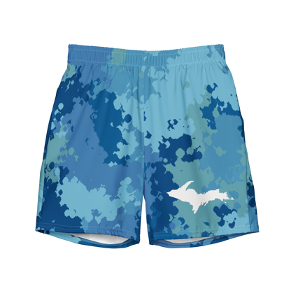 Michigan Upper Peninsula Men's Swim Trunks (w/ UP Outline) | Great Lakes Camo