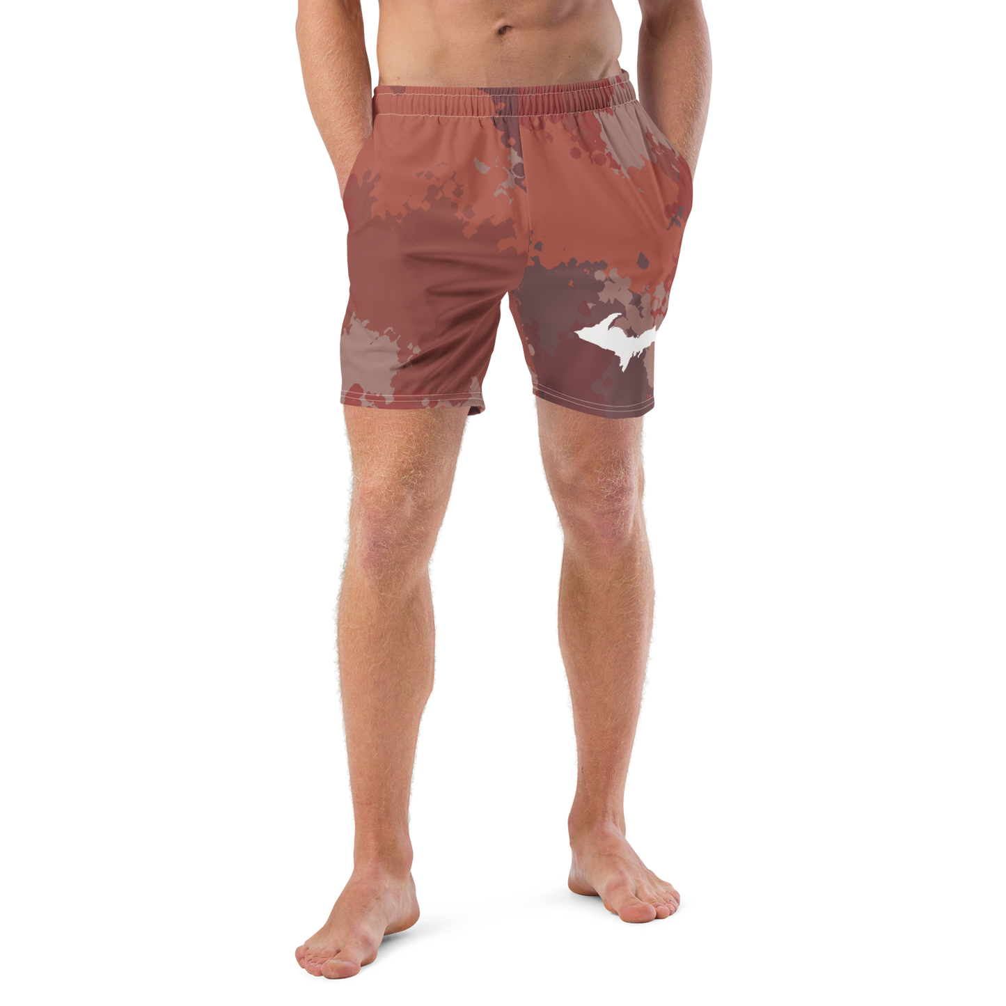 Michigan Upper Peninsula Men's Swim Trunks (w/ UP Outline) | Ore Dock Camo