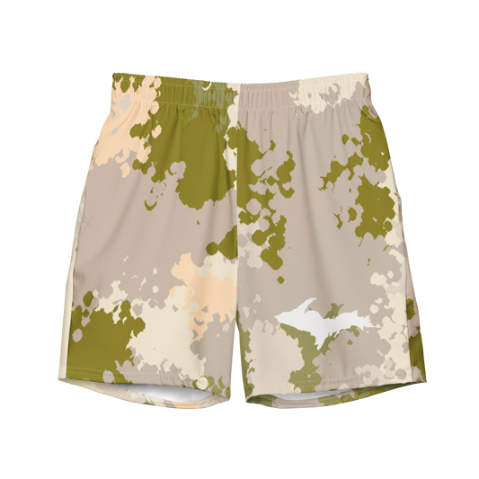 Michigan Upper Peninsula Men's Swim Trunks (w/ UP Outline) | Rosy Mound Camo